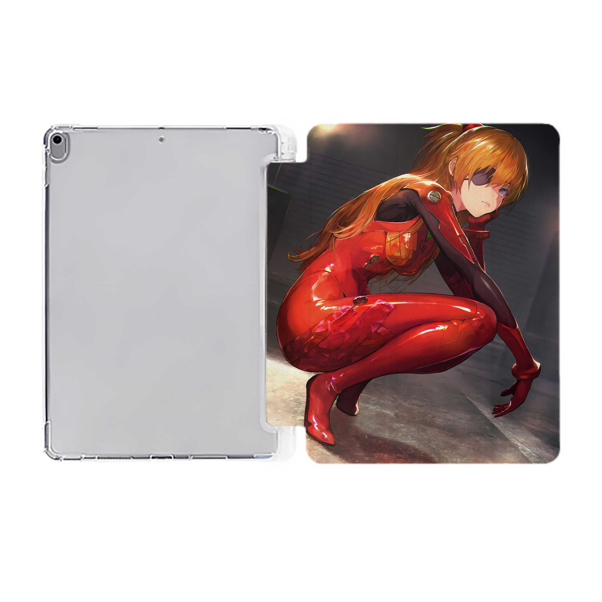 （画像用） EVA 新世紀エヴァンゲリオン IPad ケース ペン収納付き 三つ折りスタンド PUレザー×シリコン 対応機種9.5/10.5/10.9インチ